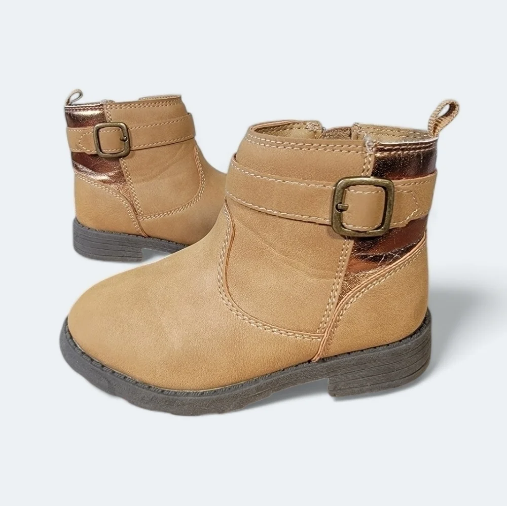 Carters Brown Vegan Leather Ankle Boots Size 7